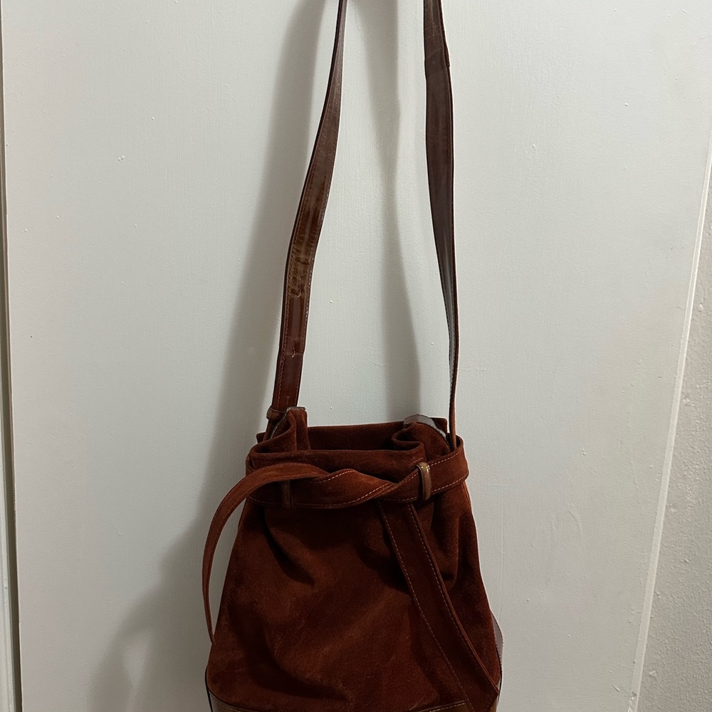 Longchamp Brown Suede Crossbody Bag - Picture 5 of 6